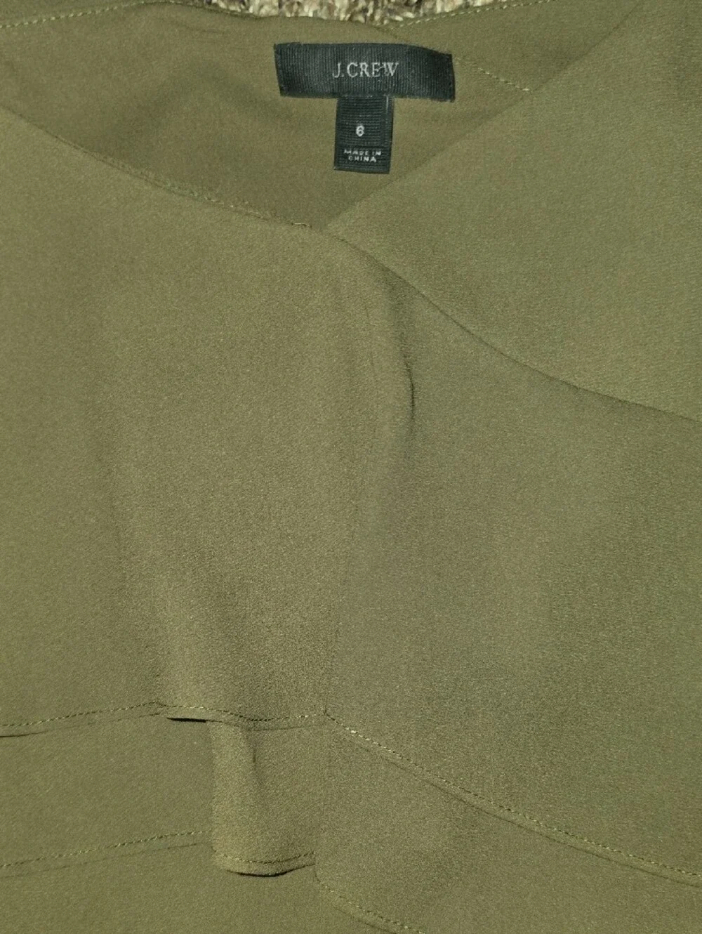 J. Crew Olive Ruffle Spaghetti-Strap Cami